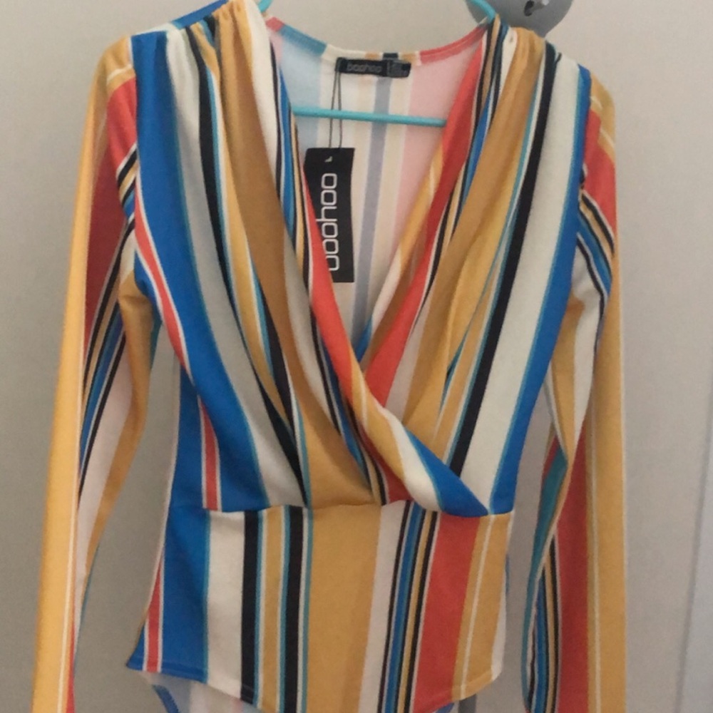 Bright colored fashion top from Boohoo